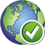 Globe Accept Icon - 64x64px