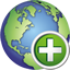 Globe Add Icon - 64x64px