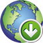 Globe Down Icon - 64x64px