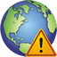 Globe Warning Icon - 64x64px