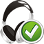 Headphones Accept Icon - 64x64px