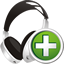 Headphones Add Icon - 64x64px