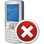 Mobile Phone Delete Icon - 64x64px