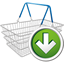Shopping Cart Down Icon - 64x64px