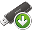 Usb Stick Down Icon - 64x64px